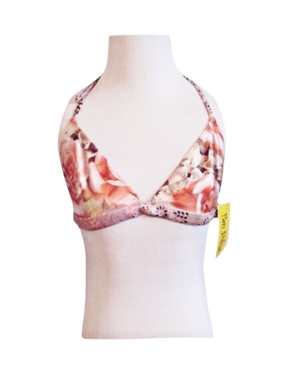 PAN DULCE Women's Floral Bikini Top Size 11/12